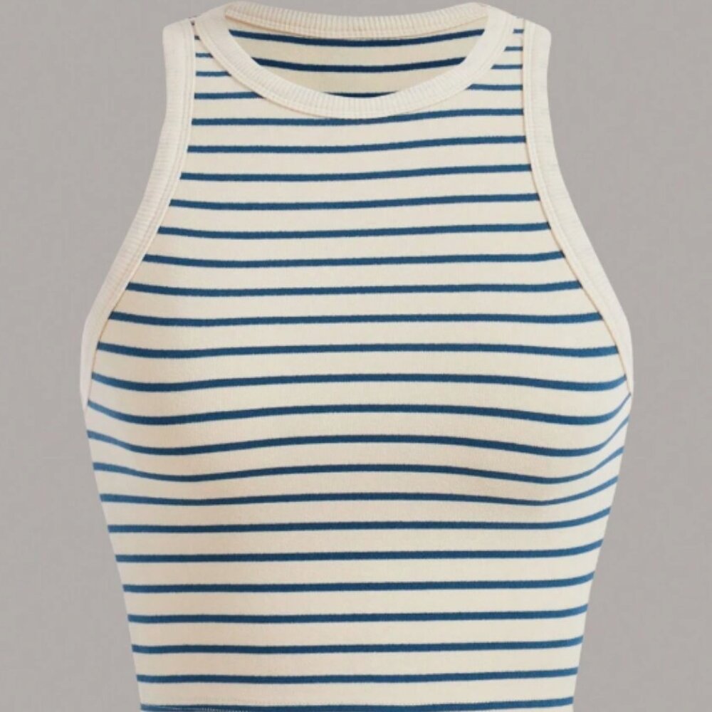 NWT! SHEIN White Ribbed Crop Tank Top | S